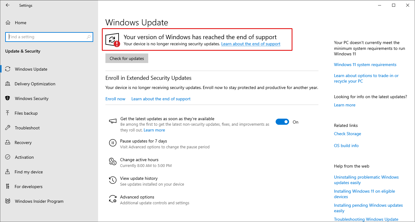 Microsoft Ends Support for Windows 10